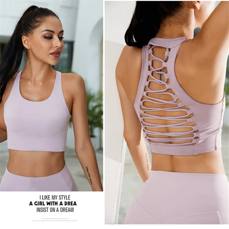 

Oyoo High Impact Sports Bras Workout Tank Top Women Push Up Bra Black Crop Top Grey Fitness Yoga Bralette + Plus Size Tops
