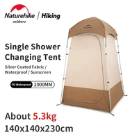 naturehike outdoor travel changing room tent 210t camping portable 1 person shower tent with bag top can hook 20l water bag