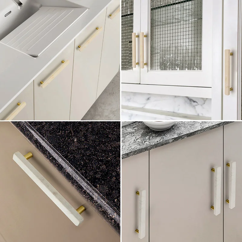 Мраморные дверные ручки и для мебели из цинкового сплава шкафа кухонного комода