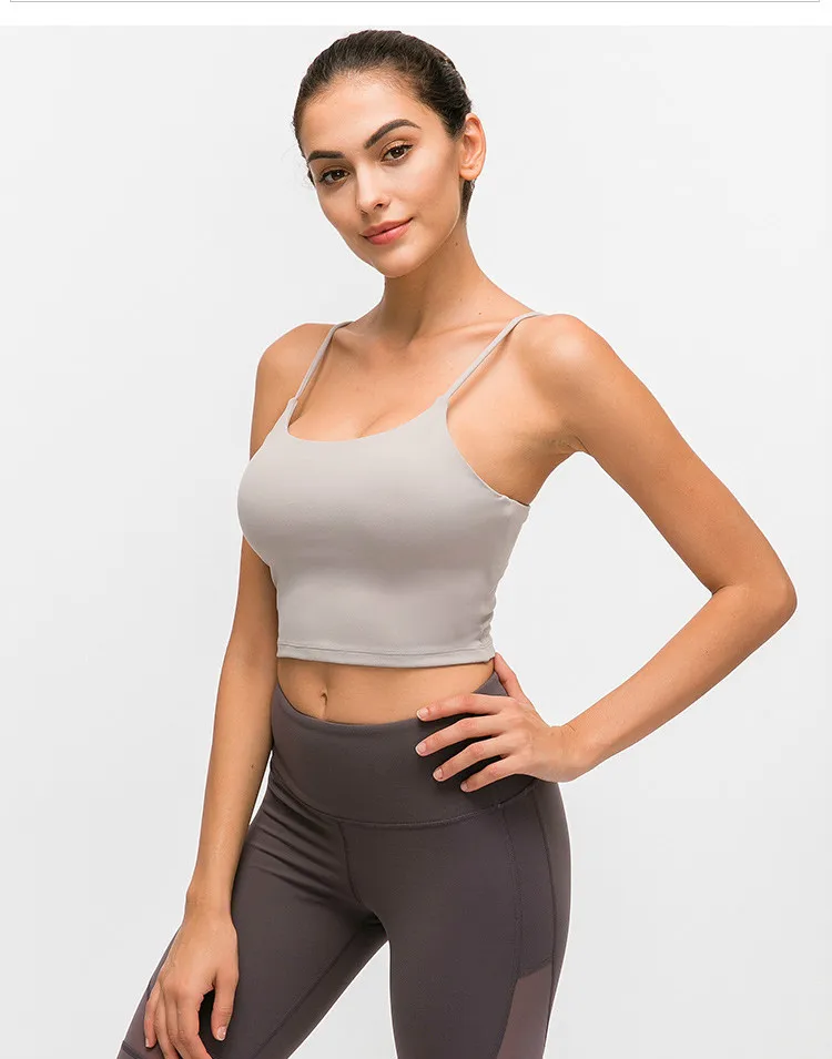 Imlario Классическая майка для занятий йогой Bralet, мягкая, облегающая, Спортзал Бодибилдинг, укороченный топ, пуш-ап, нейлон, однотонные тренировочные утягивающие майки