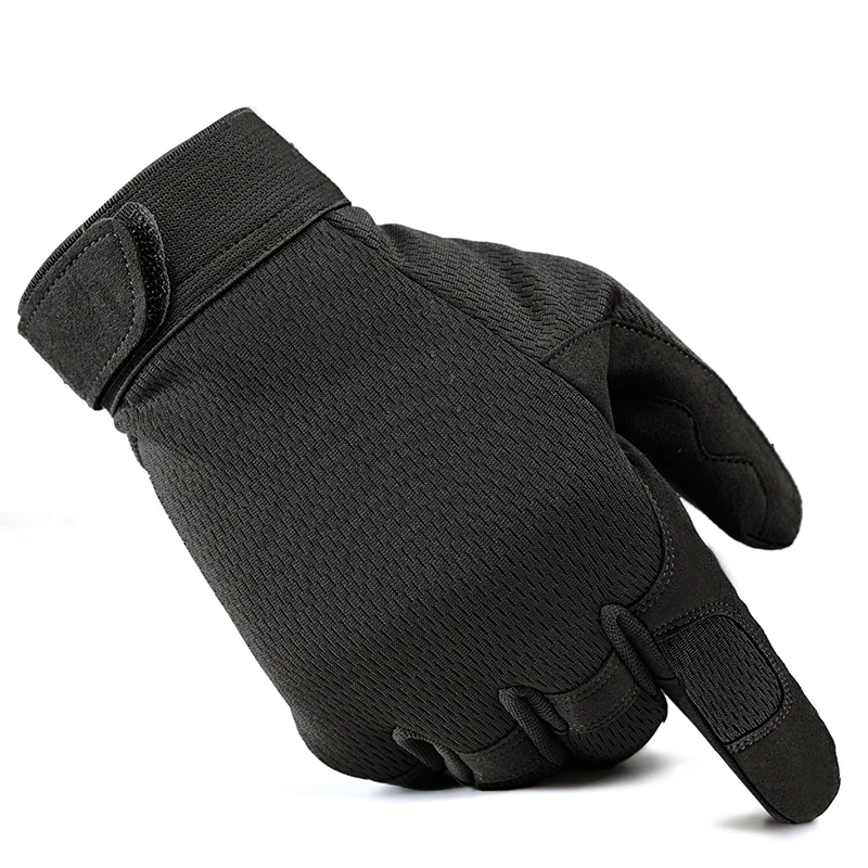 Мужские тактические перчатки черные боевые с закрытыми пальцами штурмовые