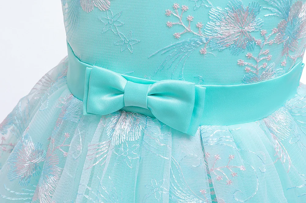 Новое платье с цветочным узором для девочек крещения малышей Детское принцессы