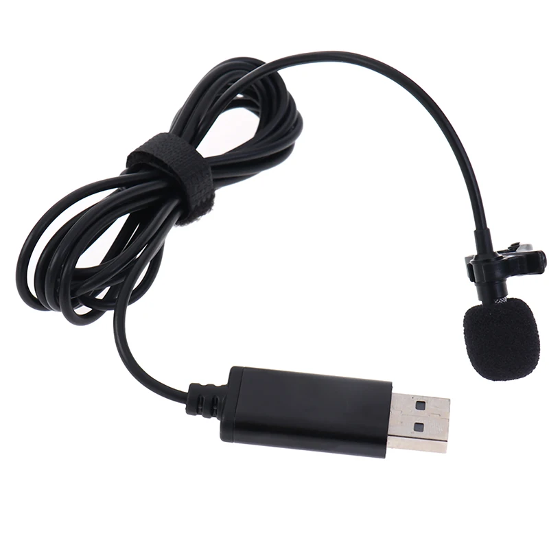 

Portable USB Mini Microphone 2m Lapel Lavalier Mic Clip-on Buttonhole Microphone