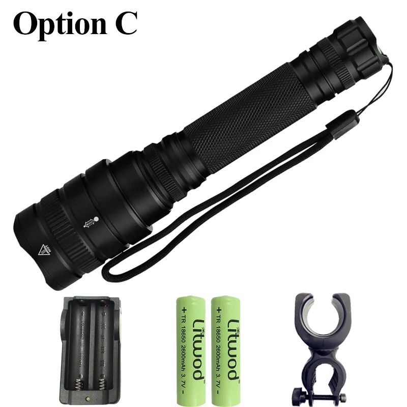 Option C Litwod Z40 1515 CREE XHP70.2 чип Мощный светодиодный тактический фонарь 3800lm 2 шт. 18650 батарея 5200 мАч zoom XHP50.2 фонарь - Испускаемый цвет: Option C