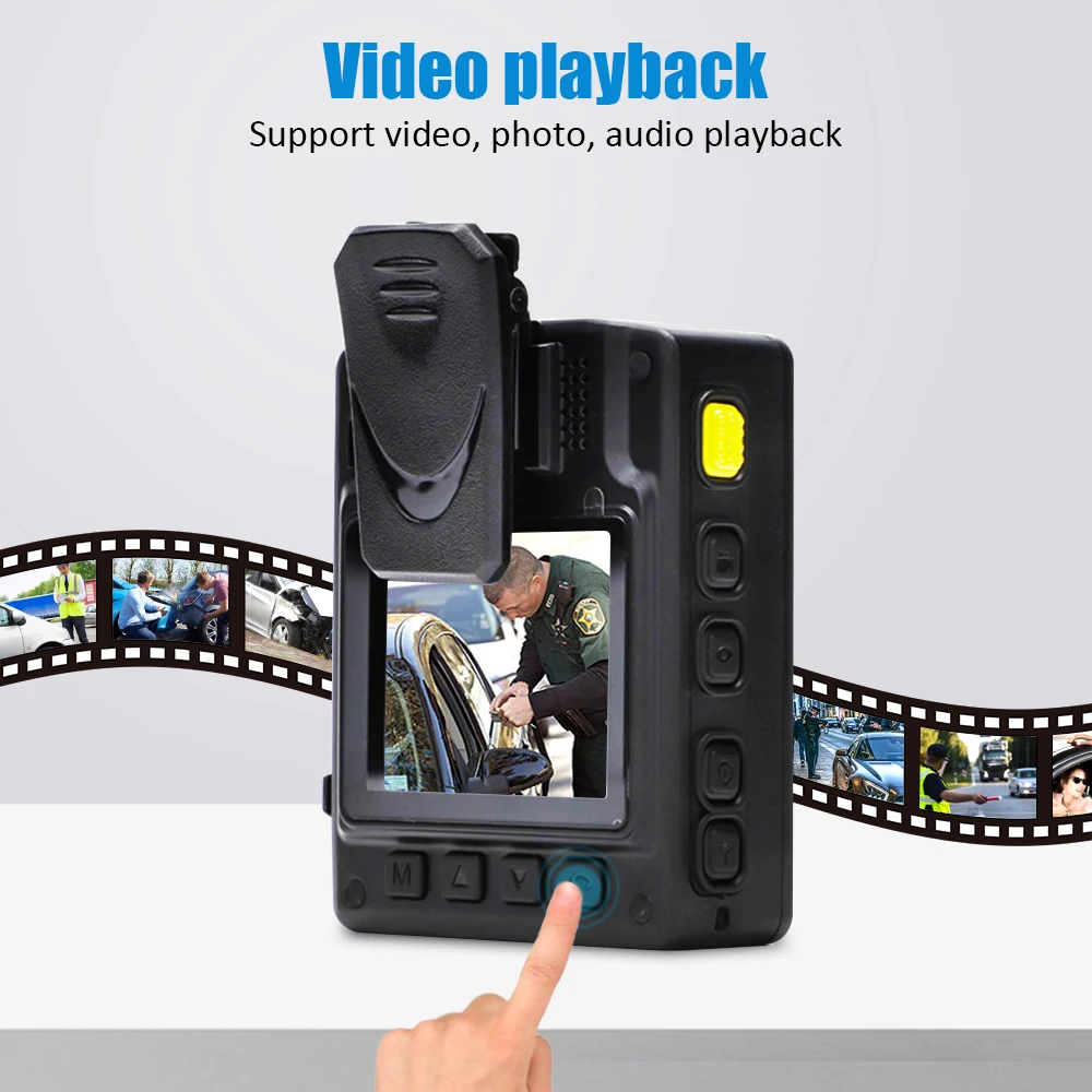 Нательная полицейская камера HD 1296P видеокамера безопасности ИК Ночное Видение