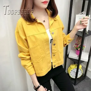 Женская короткая джинсовая куртка, разноцветная осенняя куртка из денима, 2019