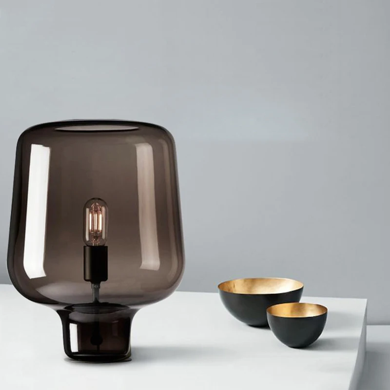Современный E27 светодиодный Железный стеклянный черный прикроватный маленькая