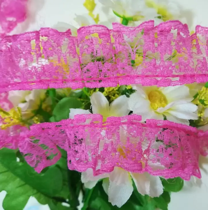 1 м Новая плиссированная кружевная ткань 2 5 см Сделай Сам шитье гипюр белая черная