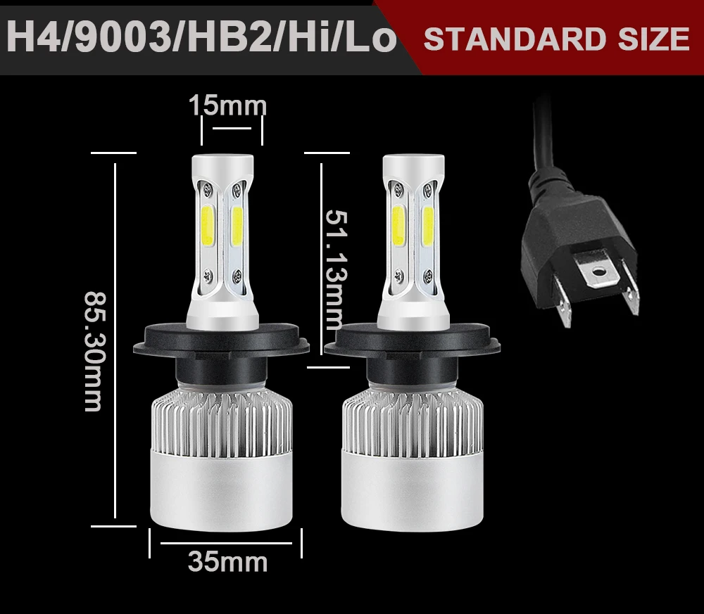 GEETANS H11 фар автомобиля H1 светодиодный H4 H7 H3 880 H13 HB1 HB2 HB3 HB4 HB5 9005 9004 9003 9006 9007 72 Вт 8000LM 4300K 6500K 8000K FJ