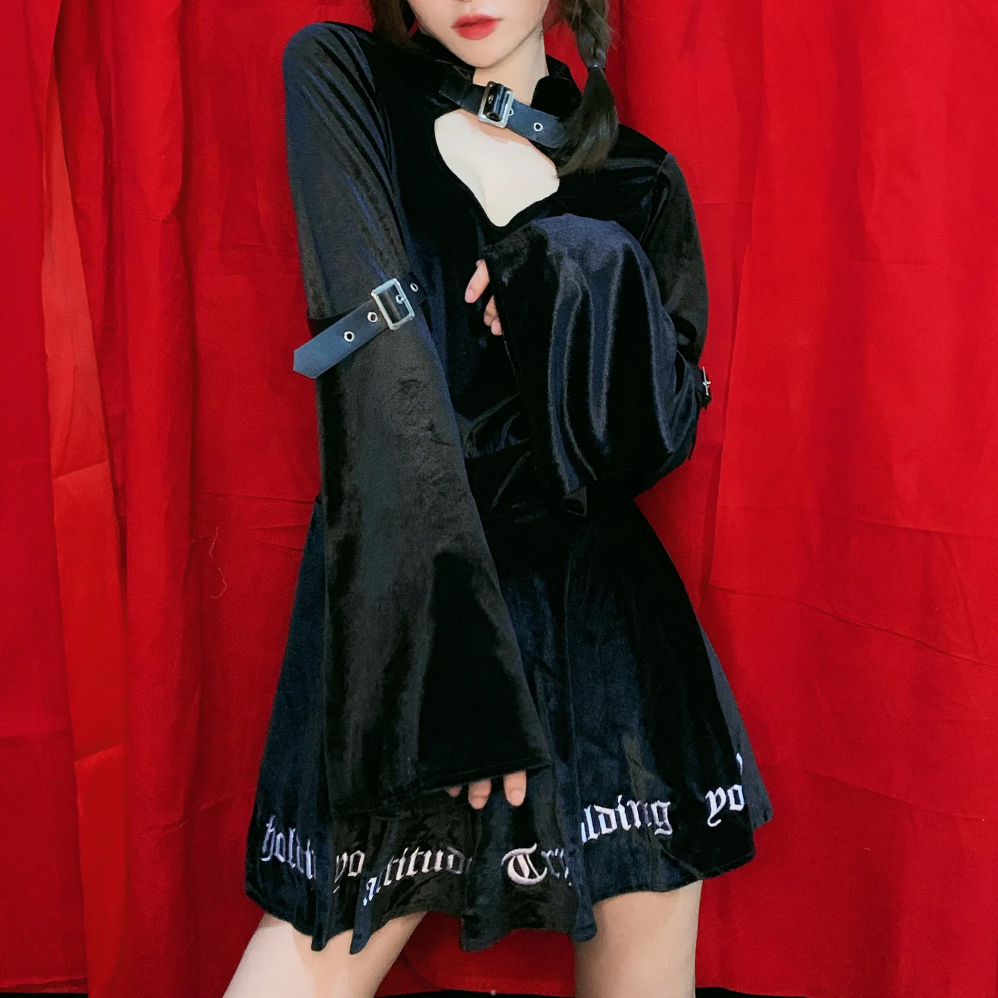 Ruibbit Осенняя Новинка Harajuku Панк Черная Женская футболка в форме сердца элегантная