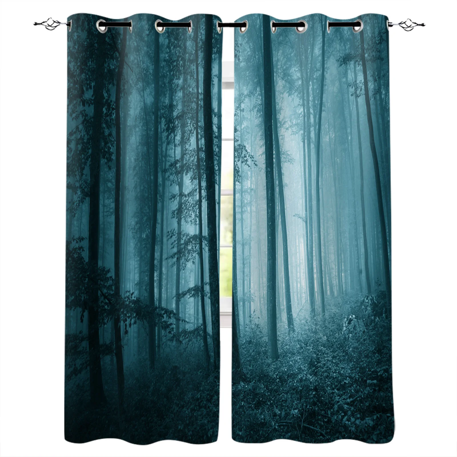 

Forest Plant Woods Horror Blackout Curtains Bedroom Living Room Home Decoration for Children Girls Boys Gift