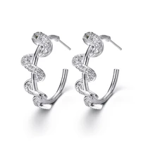 popular small snake design earrings fashionable surround zircon ear buckles exquisite jewelry gift for ladies