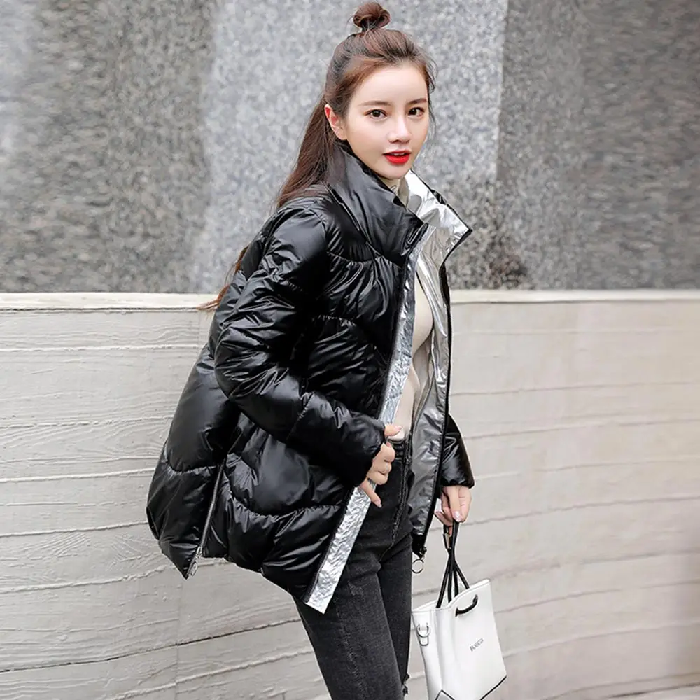 GRELLER 2020 New Winter Parka High Quality Stand Collar Short Coat Women Fashion Jacket Winter Warm Women Clothing Casual Jacket