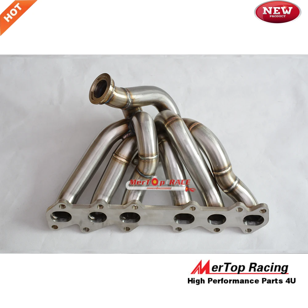 

MERTOP Full SS321 Equle Long 3mm Thick T3 Divide 93-98 2JZGTE 2JZ Turbo Manifold +44mm V band Wastegate