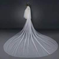physical picture wedding veil 3 meters cathedral long soft bridal veils with comb white two layers ivory wedding accessories