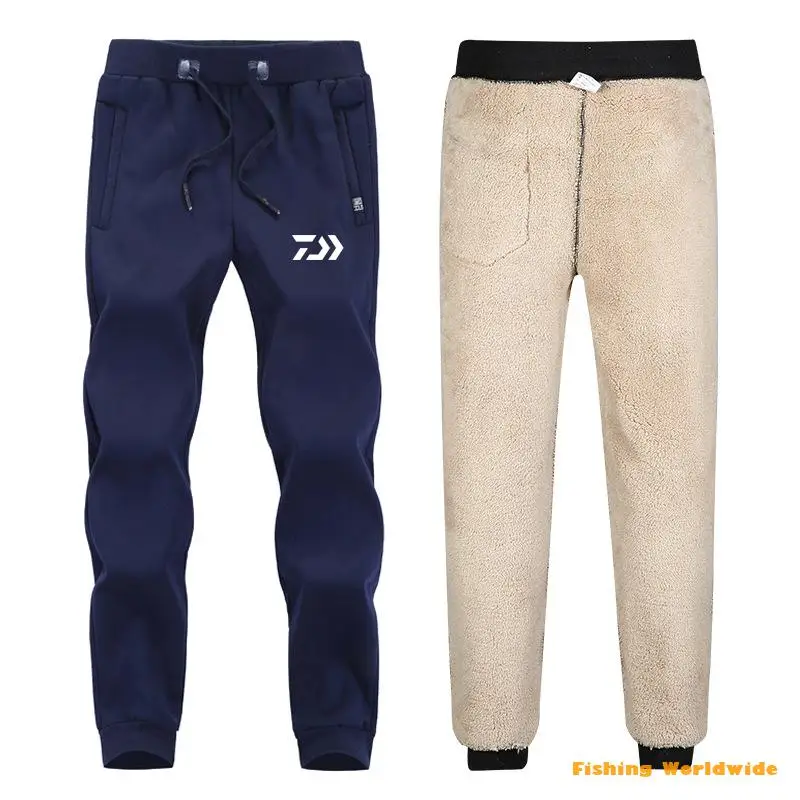 

New Winter Warm DAIWA Fishing Pants Men L- 8XL Large Size Outdoor Sport Fishing Trousers Thicken Sweatpants Fishing Clothing