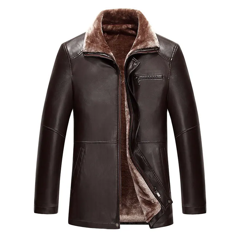 

new Genuine Jacket For Men Faux Fur Coat Men's Brand Wool Jacket Male Natural Leather Jacket Men Top Quality Casual Overcoat 5XL