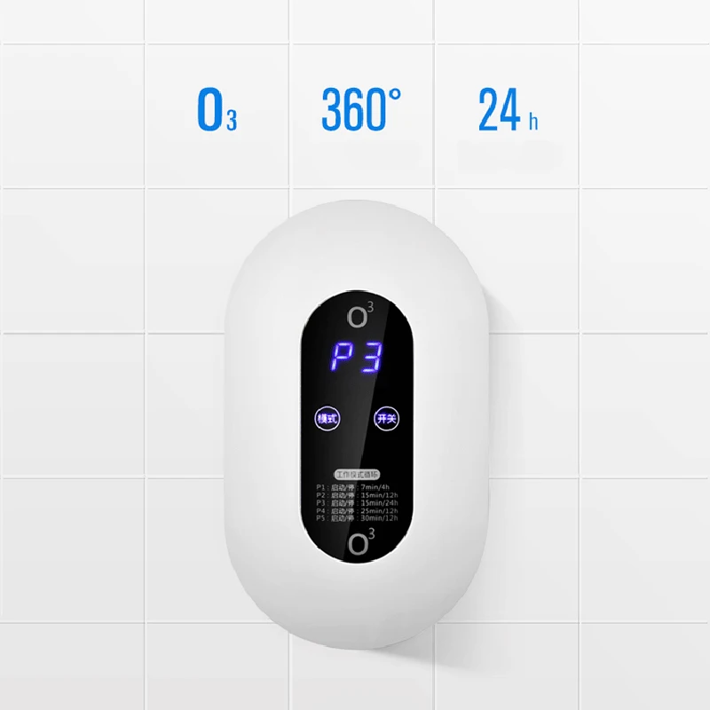 

Portable O3 Ozone Disinfect Negative Ion Generator LED Display AirPurifier Deodorizer For Kitchen Toilet Fridge