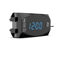 3 in 1 digital led display meters universal voltmeter clock thermometer indicator gauge panel meter for car motorcycle truck