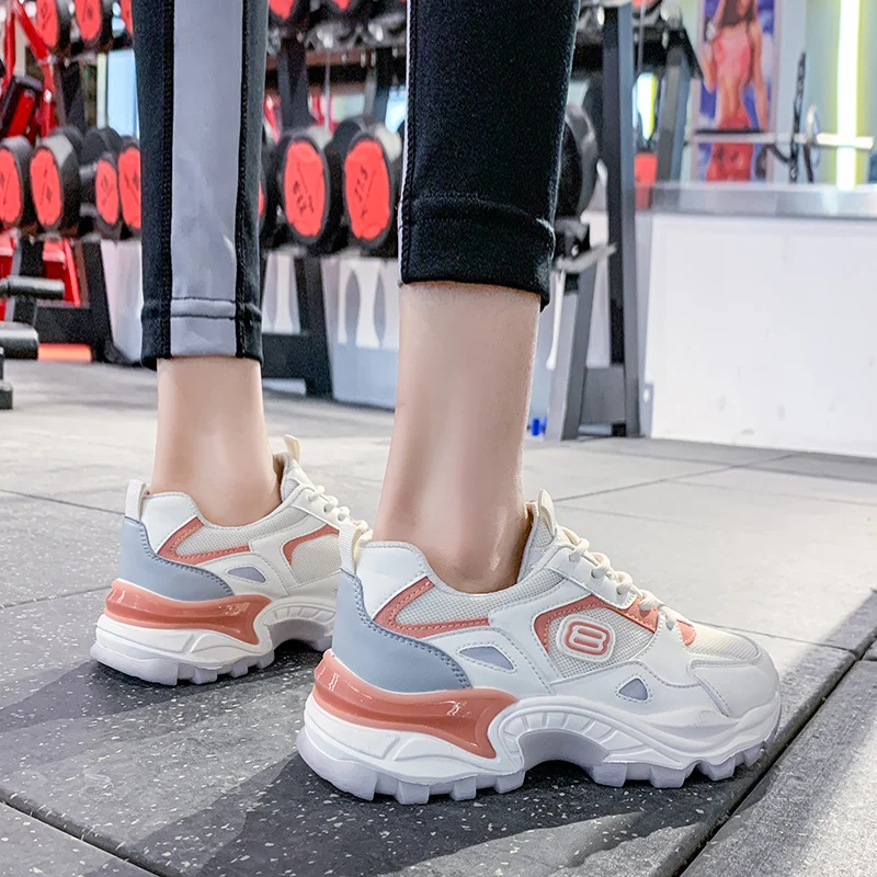 

Women's Vulcanized Shoes Lace Up Ladies Platform Casual Comfort Shoes Women Chunky Sneakers Spring Female Footwear New Fashion