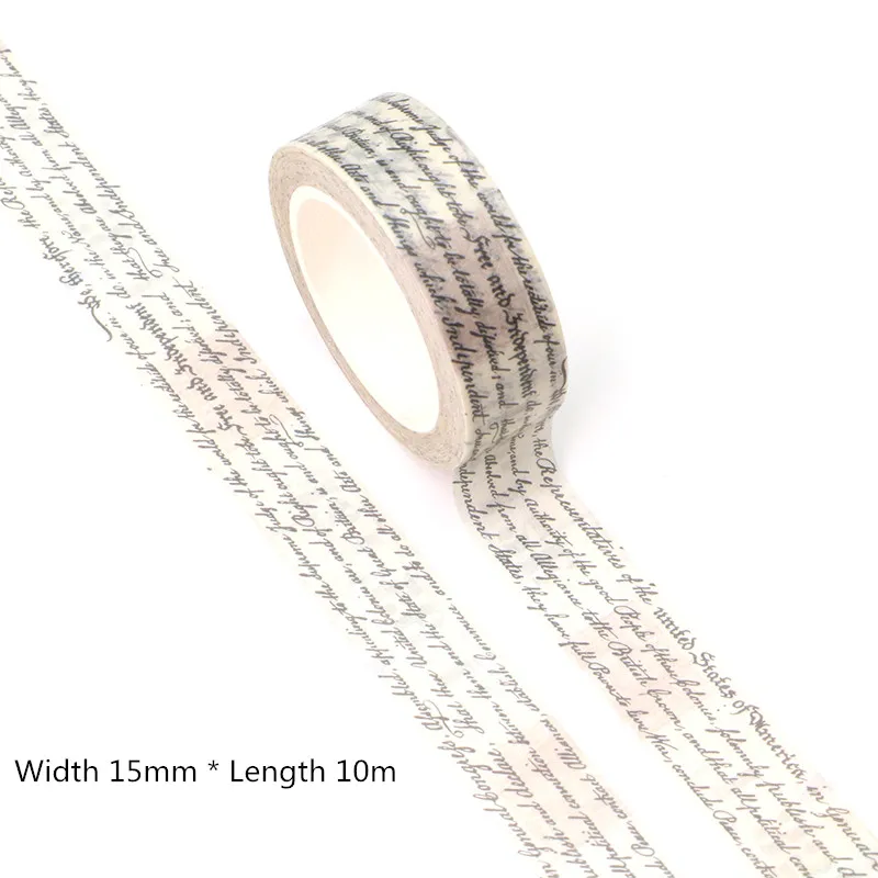 

New 10pcs/lot 15mm*10m Retro Style Old letters Decorative Washi Tape Scrapbooking Masking Tape Office mask washi tape