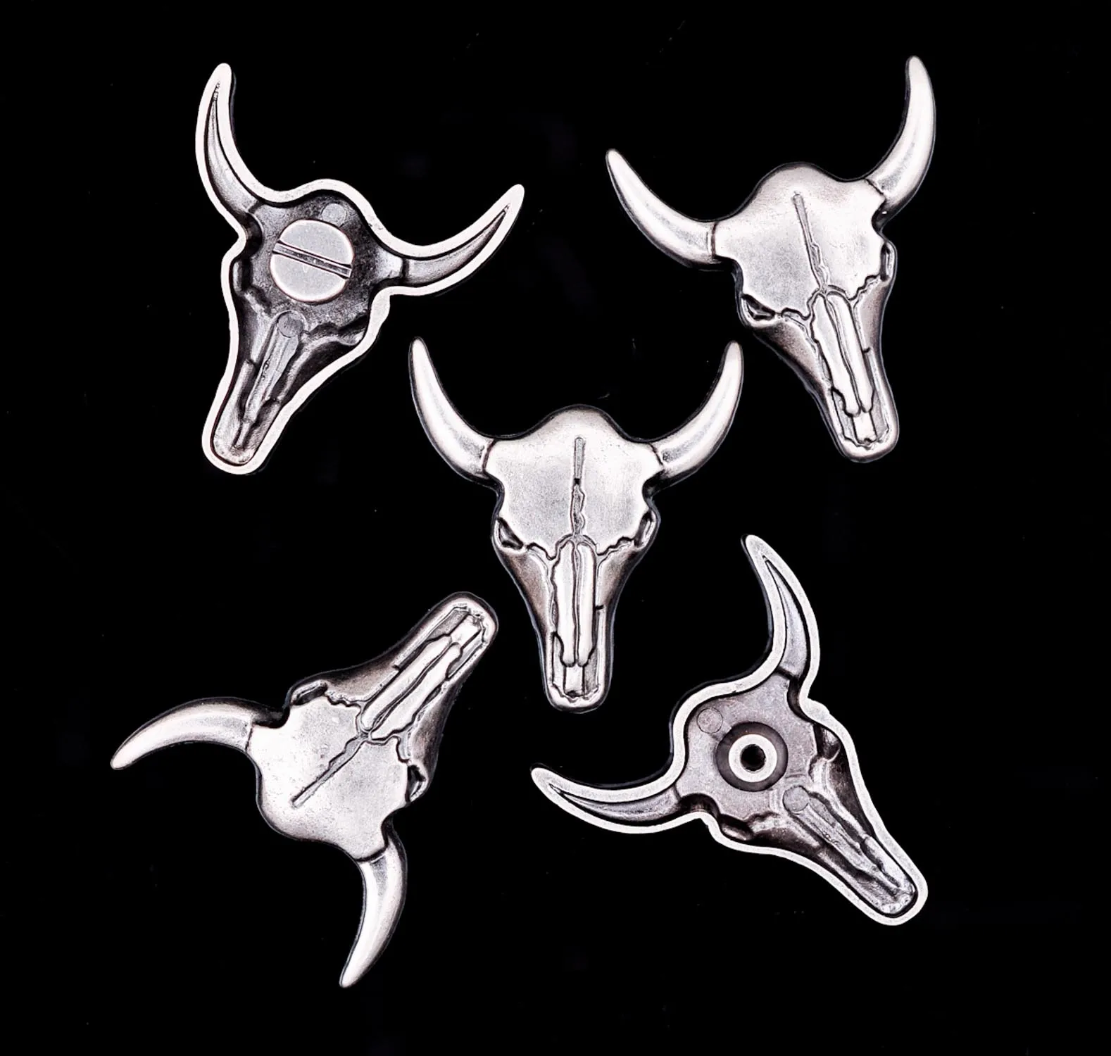 10 шт. античный серебряный западный ковбой Техасский бык Buffalo Longhorn Голова Череп кожевенное ремесло седло Conchos Западный Декор отвертка