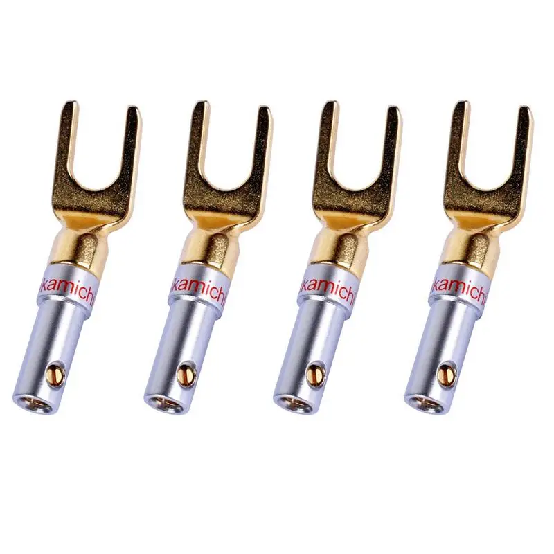 Y Plug 45 градусов винт Лопата Разъем для провода динамика DIY упаковка из 16 (8 черный 8