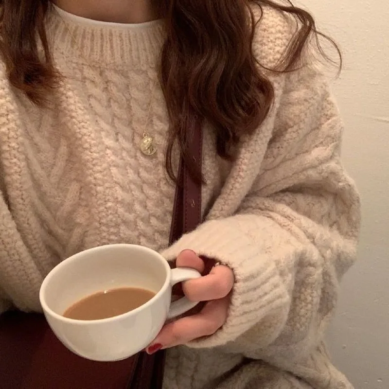

Women Pullovers New Arrival Autumn Sweaters Jumpers Knitted Twist-pull Casual Preppy Korean Fashion Ulzzang Loose All-match Soft