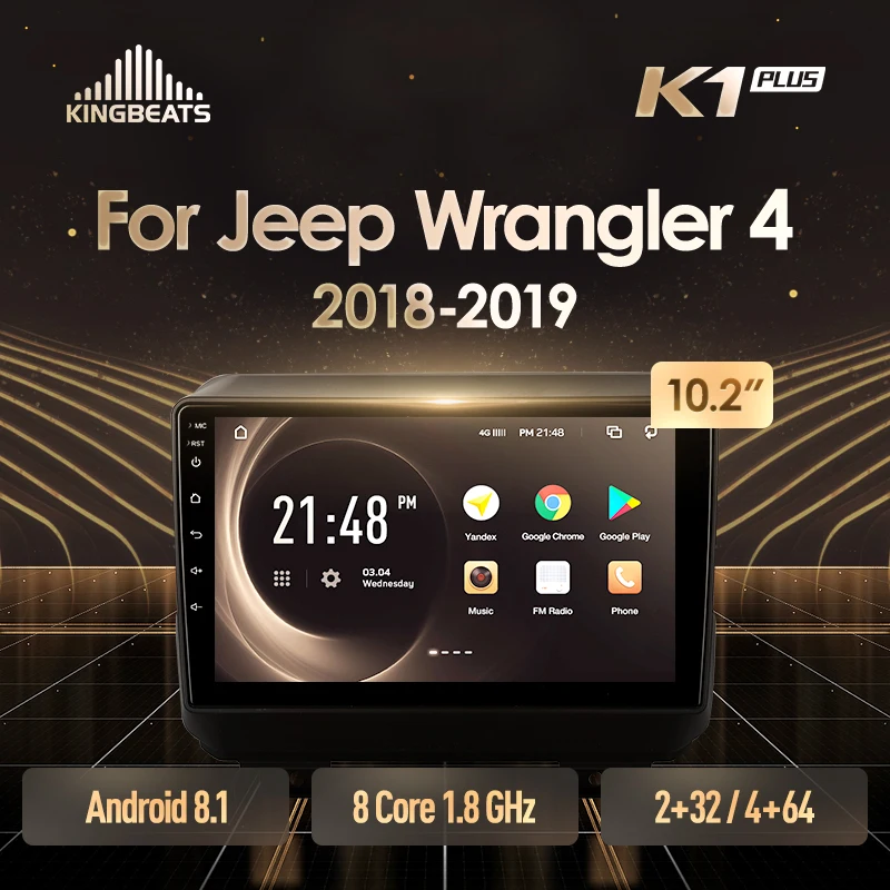 KingBeats штатное головное устройство For Jeep Wrangler 4 JL 2018 2019 GPS Android 8.1 автомагнитола на
