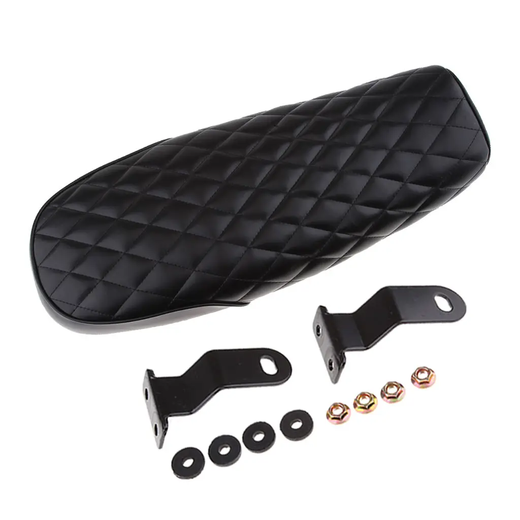 Черное сиденье для мотоцикла в стиле ромба винтажное седло кафе подушка гонщика