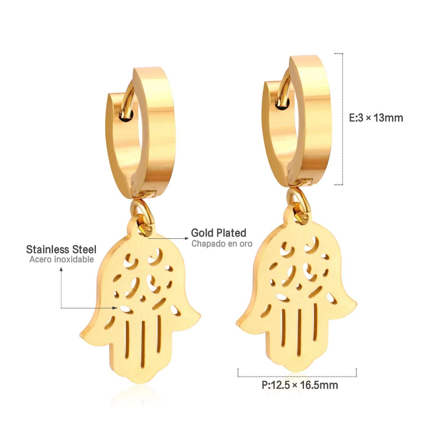 : LUXUSTEEL золотые серьги кольца для женщин аксессуары Оптовая продажа Нержавеющая