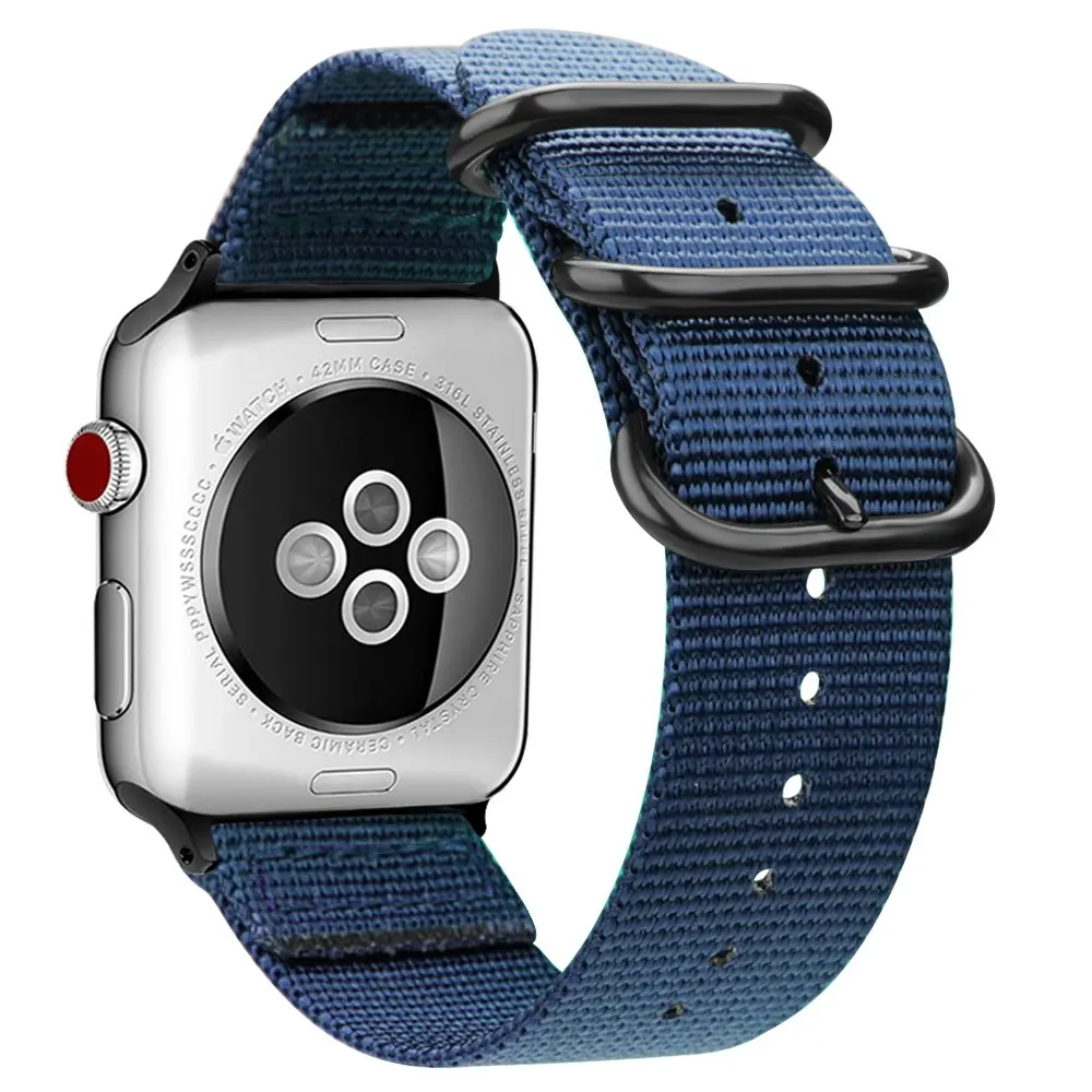 Ремешок Nato для Apple watch 4 ремешка 44 мм 40 мм iWatch 42 мм 38 мм спортивный нейлоновый браслет ремешок для часов Apple watch 5 3 2 1 42/38 мм