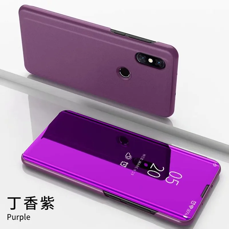 Фиолетовый Умный зеркальный флип-чехол Xiaomi Redmi note 8 Pro Redmi 6 7 8 6A 7 A 8 A S2 чехол для телефона защитный чехол - Цвет: Фиолетовый