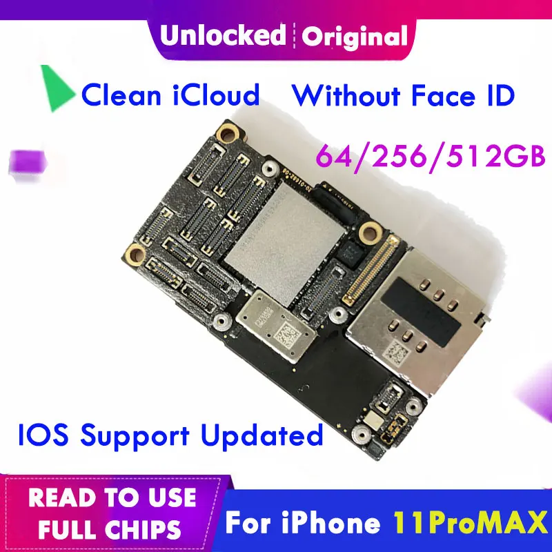 Материнская плата для IPhone 11 Pro Max Clean без распознавания лица с поддержкой Updat 11pro Logic