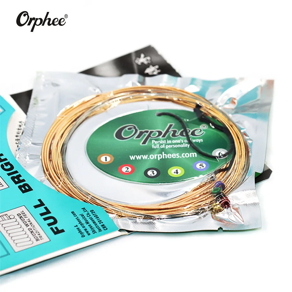 Струны Orphee для акустической гитары 6 шт./компл. Серия QA 85/15 бронзовые полностью