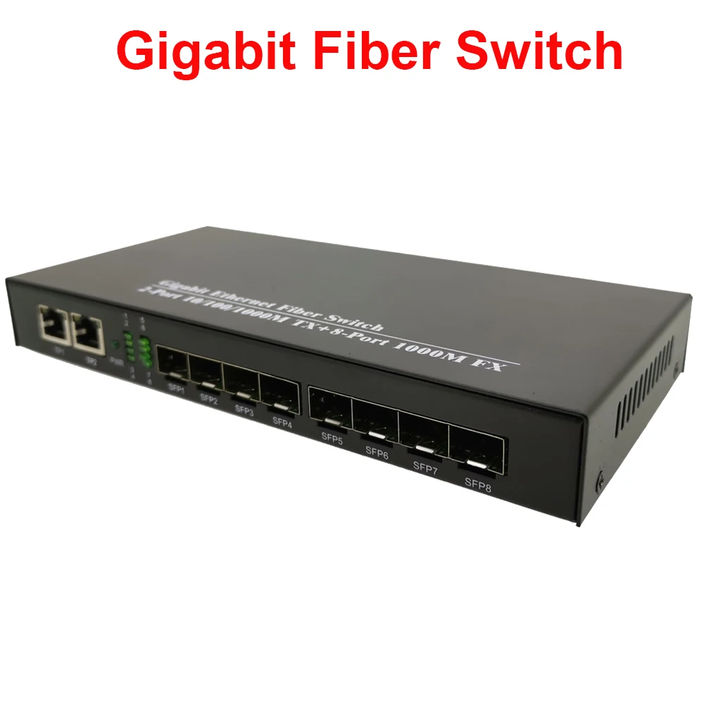8*1 25G SFP гигабитный Ethernet коммутатор волоконно оптический медиаконвертер и 2 * RJ45
