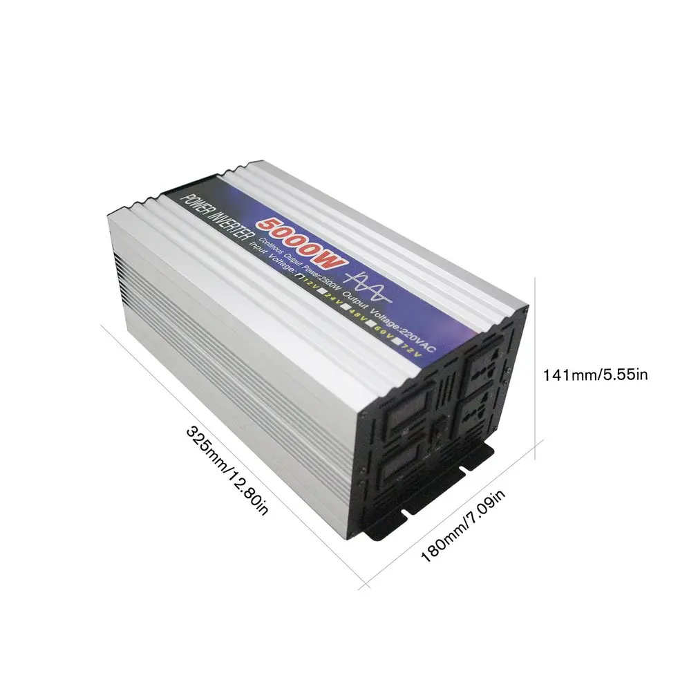 

5000W Pure Sine Wave Intelligent String Inverter Dual Digital Display Power Inverter Car Converter Adapter with Dual Fan