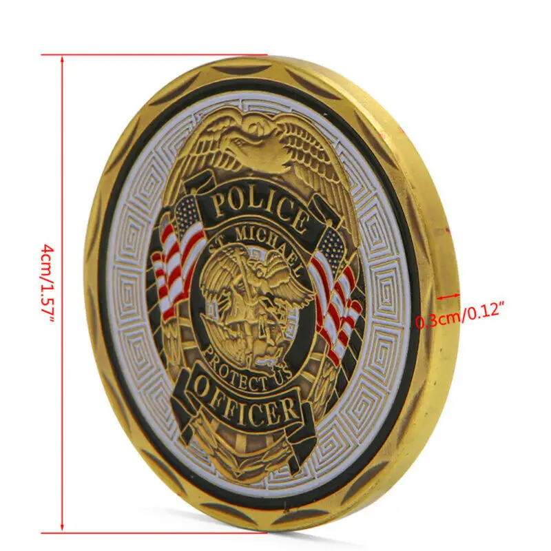 Значок офицера полиции Майкла памятный знак покровителя монета художественные