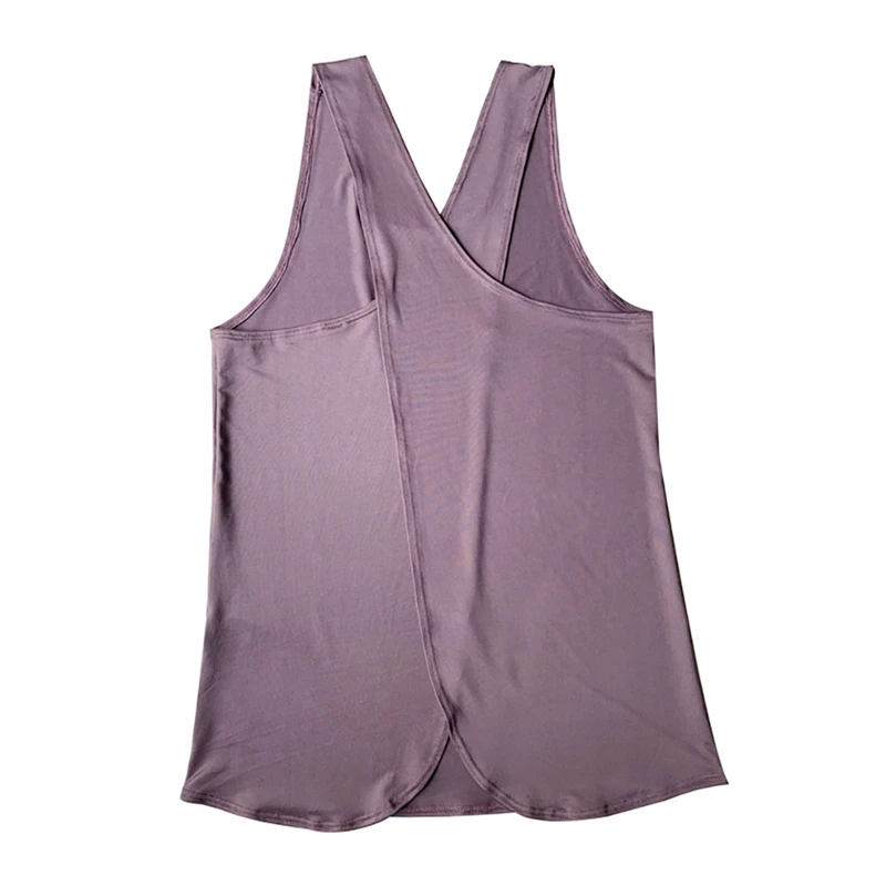 Майка женская с перекрестной спинкой топ без рукавов для бега йоги фитнеса