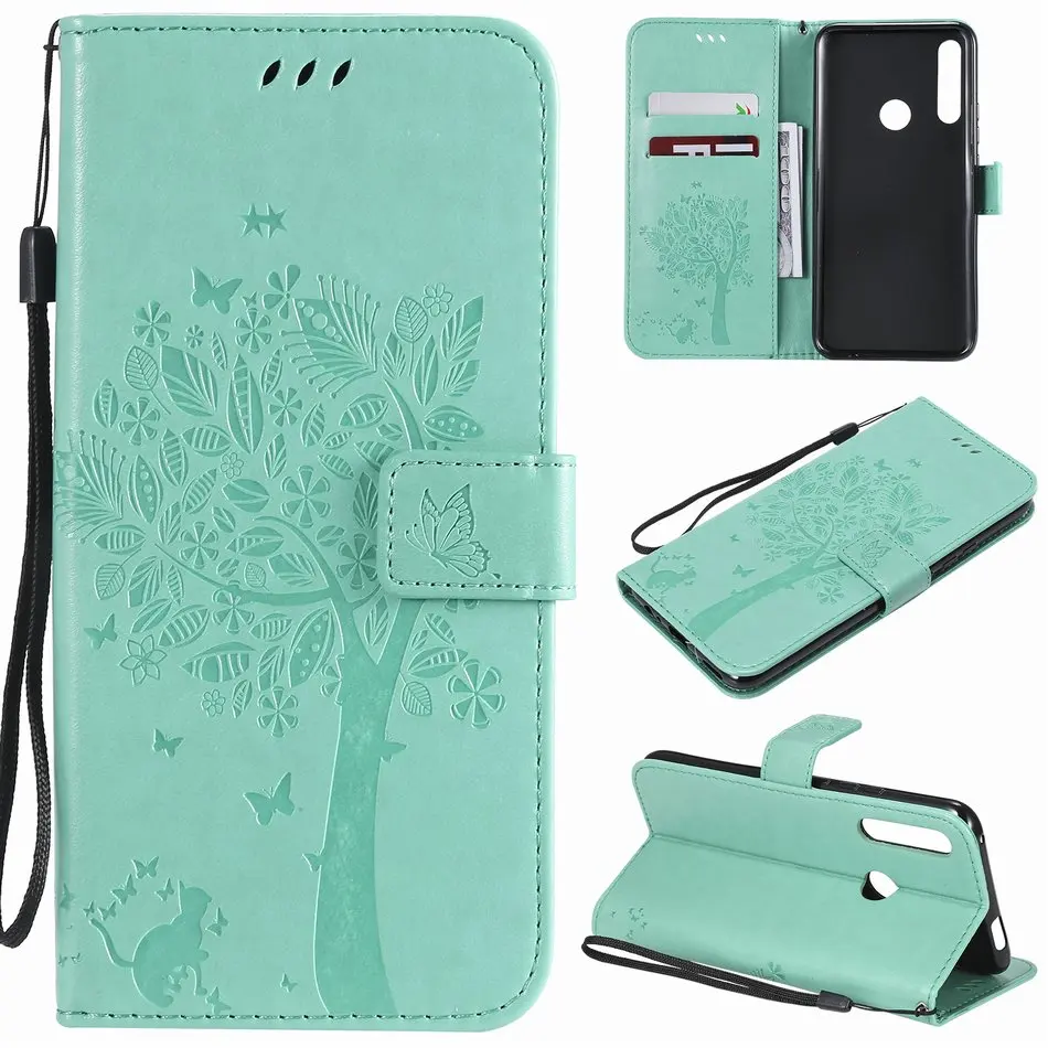 

Girl Cute Wallet Case Flip Phone Bags For Huawei Mate 30 Pro 5G P40 P30 P20 Lite 2019 2018 Enjoy10E Lovely Cat Tree Cover D06F