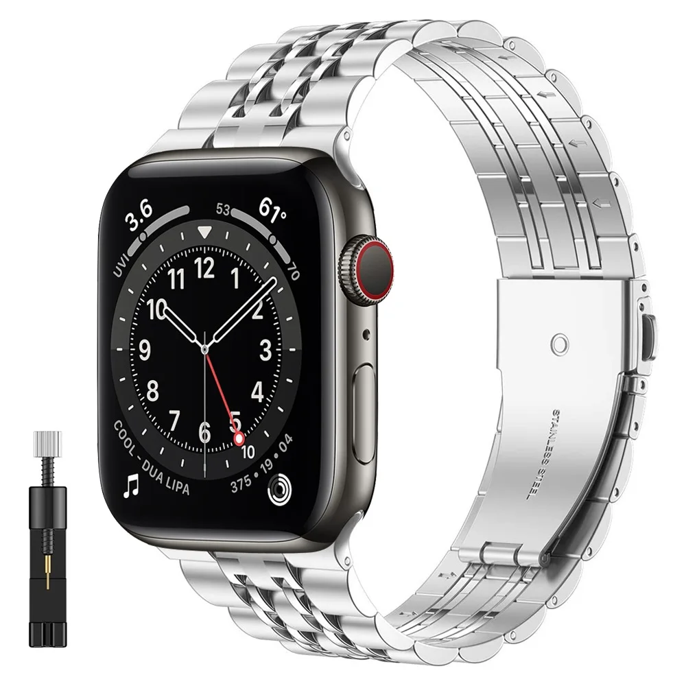 

For apple watch se 6 strap 44mm 40mm Upgraded Version Stainless Steel Bracelet for iwatch band series 5 4 3 42mm 38mm wristband