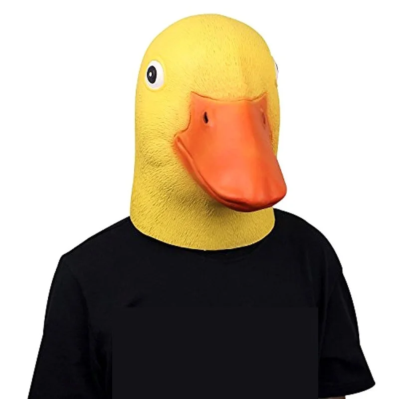 

Желтая уточная маска Quacker Latex Made Soft COS Милая желтая утка головной убор Хэллоуин косплей-реквизиты для вечеринки Nice Gift