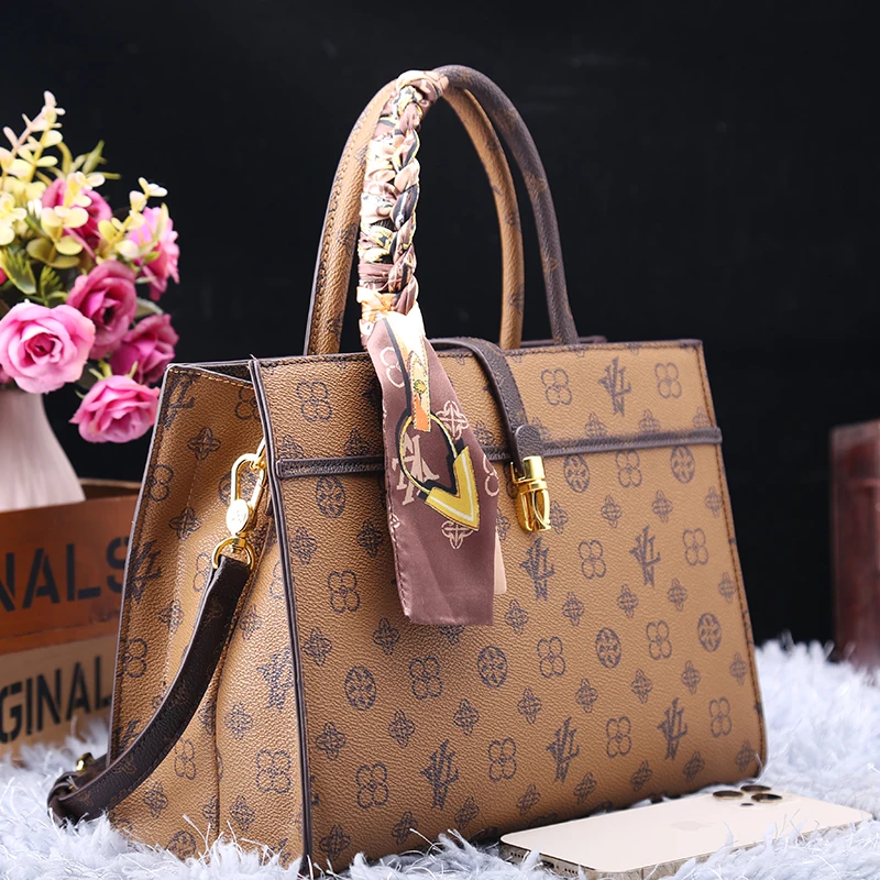 

Luxury Brand 100% Genuine Leather Fashion Western Style Large-capacity Handbag All-match Printing One-shoulder Messenger Bag Sac