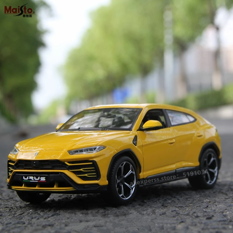 Гоночная модель автомобиля Maisto 1:24 Lamborghini Bison URUS SUV из сплава|Наземный транспорт| |