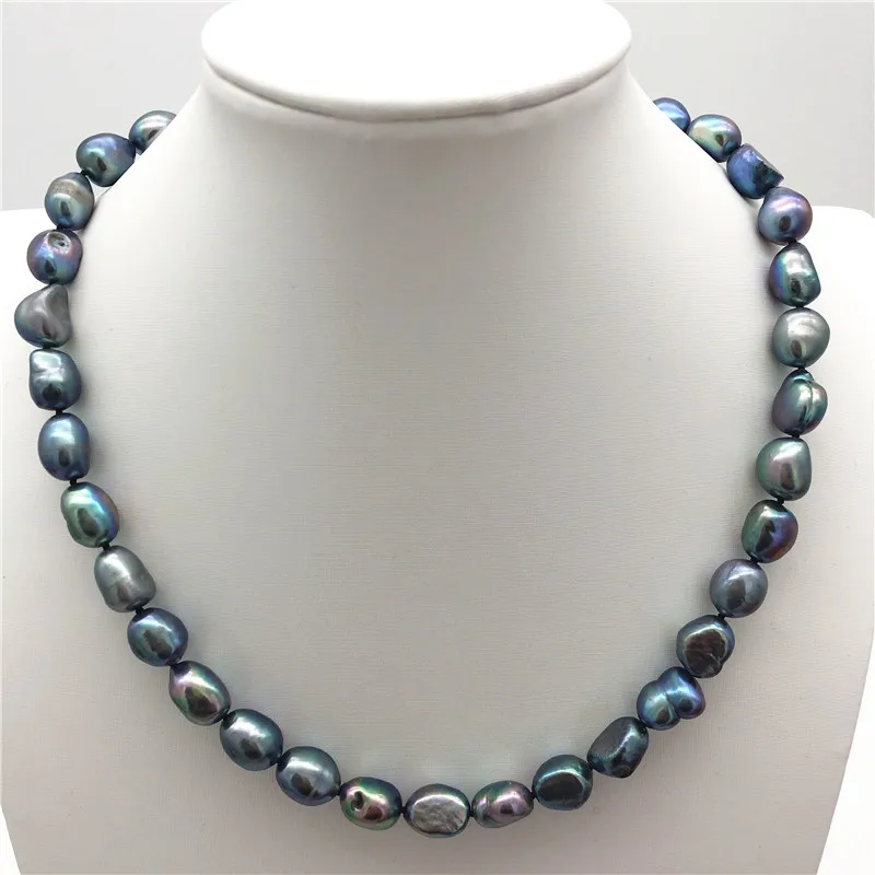 Ожерелье из натурального белого жемчуга в стиле барокко 9-10 мм 18 дюймов |