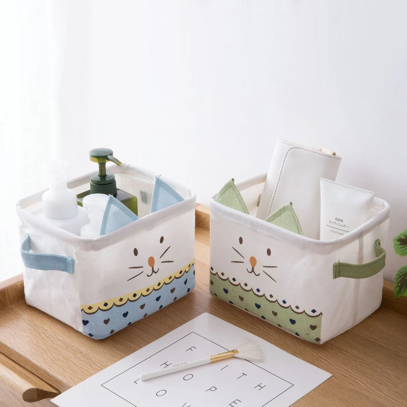Милая кошка водонепроницаемая настольная коробка для хранения нижнее белье