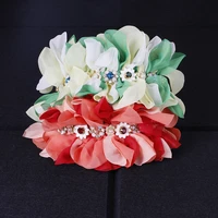 3d big flowers baroque headbands for women fabric personality sparkly hairband crystal rhinestone headband