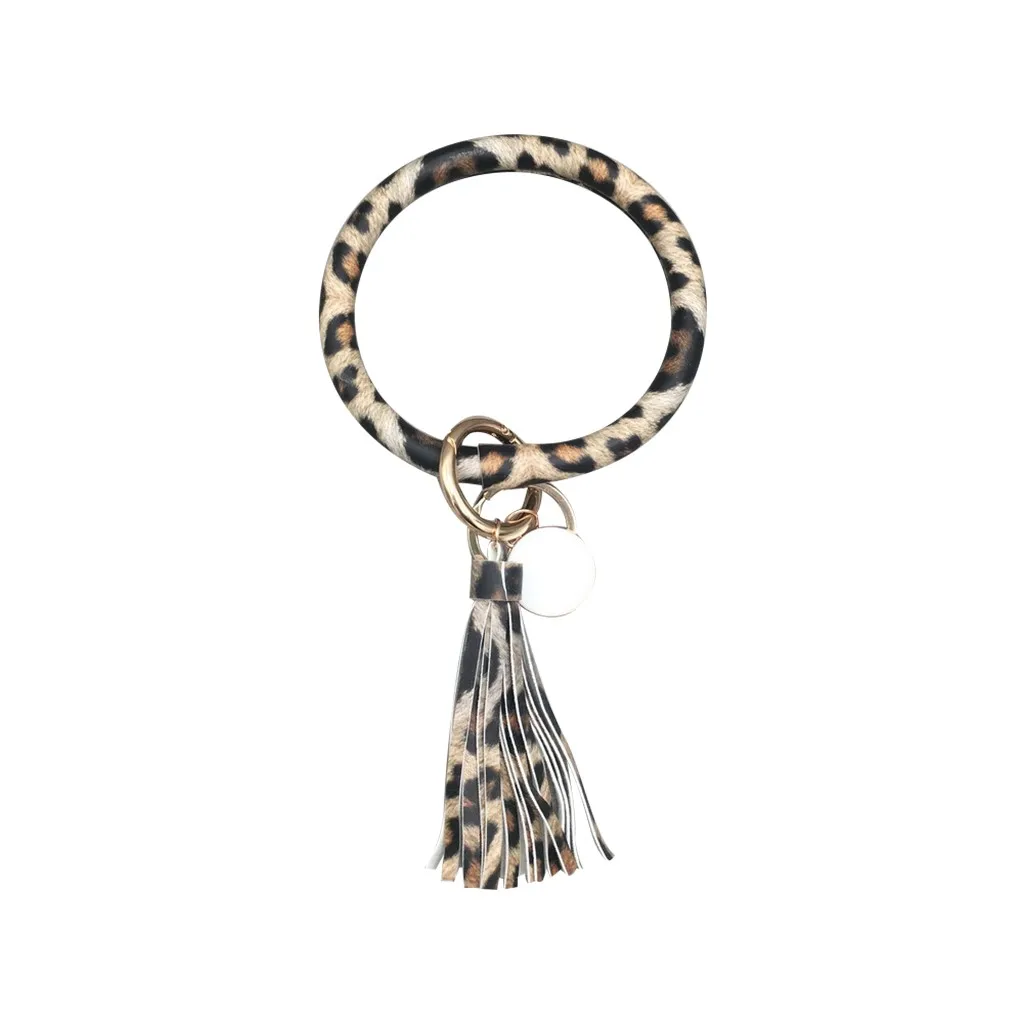 Новинка 2019 милые кожаные Брелоки для ключей с кожаным браслетом того же цвета