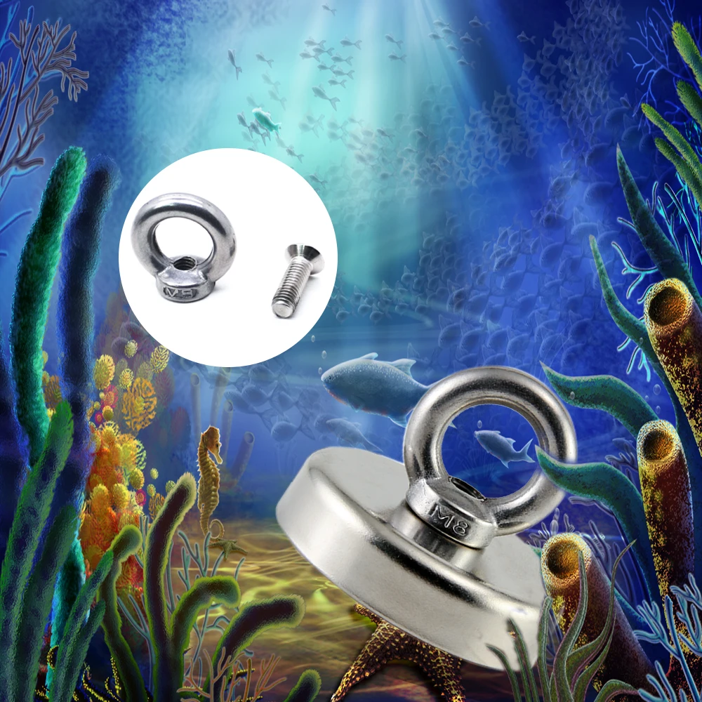 Мощный спасательный магнит диаметр 60 мм для рыболовных крючков глубоководной