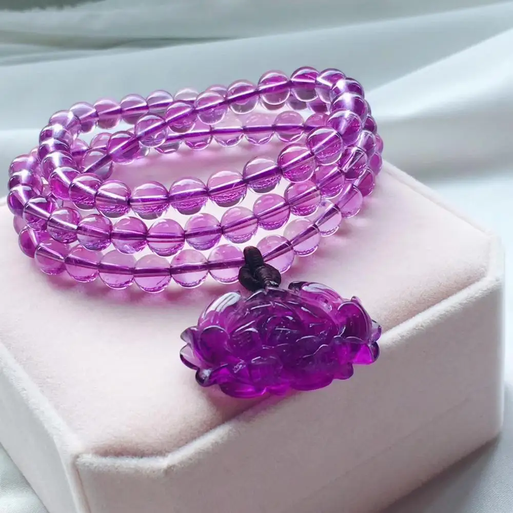 7 мм натуральный Фиолетовый аметист кварц драгоценный камень цветок резные